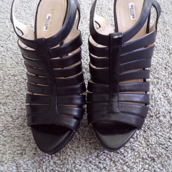 Prada black leather heels 36 - Picture 2 of 9